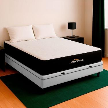 Imagem de Cama Box Baú Viúvo E Colchão Orthopedic D33 V-store Cor:branco