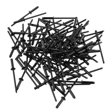 Imagem de Antrader Rebites cegos, 100 rebites de aço inoxidável, 100 peças de rebites de decoração para bricolage, casa/reparos automotivos, todos pretos
