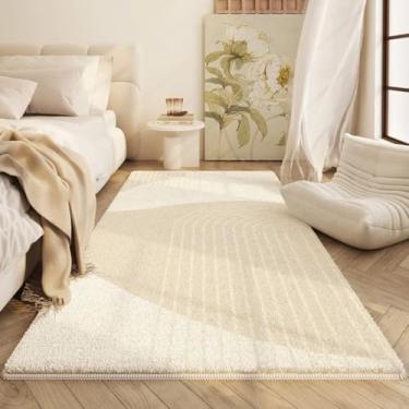 Imagem de Tapetes para quarto, grossos, decoração de sala de estar, macios, fofos, de pelúcia, para cabeceira, laváveis, para casa (100x160cm/C)