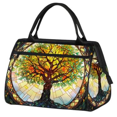 Imagem de Bolsa de fim de semana noturna para mulheres e homens, à prova d'água, com estampa de janela, para viagem, com zíper, leve, esportiva, academia, bagagem, treino, bolsa para viagem, ioga, acampamento