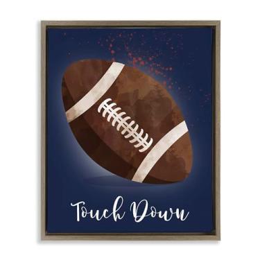 Imagem de Stupell Industries Arte de parede em tela flutuante dourada Game On Touchdown, design de Christine Simpson Art, 53 x 43 cm
