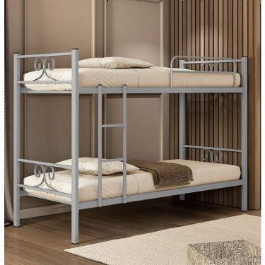 Imagem de Beliche Tubolar Em Aço Domus Reforçada Para Pousadas, Alojamentos Cinza