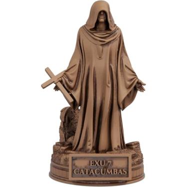 Imagem de Estátua Exu 7 Catacumbas Imagem Umbanda Candomblé (Cor Madeira)