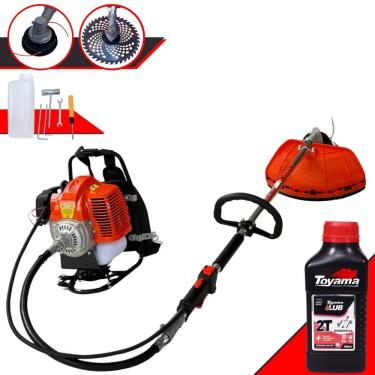 Imagem de Roçadeira Costal Multifunções Terra GRC-430 À Gasolina 1,7HP de Potência 43cc Completa Com Carretel de Nylon + Faca 40 Dentes Vídea + Óleo Toyama 2T