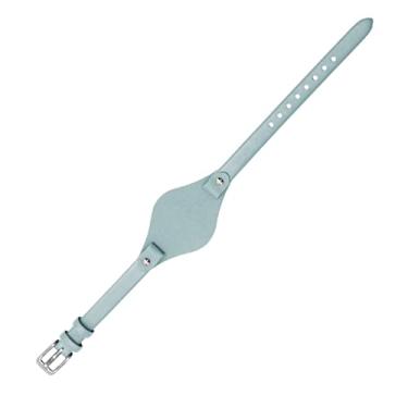 Imagem de VELORE Pulseiras de relógio de couro genuíno para Fossil ES3077 ES2830 ES3262 ES3060 Pulseira pequena feminina elegante (azul celeste, fecho ouro rosa de 8 mm)