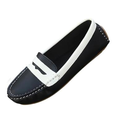 Imagem de Tênis feminino moderno casual estilo britânico cano baixo fosco leve confortável um pé sem cadarço, Preto, 35