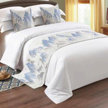 Imagem de Camas de cama e cachecóis, decoração de proteção de cama, padrão de tecido intrincado e aderência antiderrapante, lavável na máquina, oferta para quartos de hóspedes e detalhes decorativos - tipo 05||