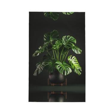 Imagem de XLLingL Monstera Deliciosa Toalha de cozinha com estampa de palmeira de banana, panos de prato de microfibra, perfeitos para decoração e limpeza de cozinha - 1 peça