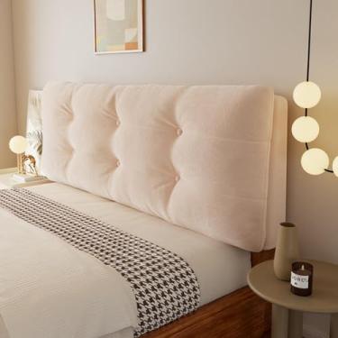 Imagem de Capa de cabeceira lisa universal, capa de cabeceira de cama para cama queen king, proteção contra desgaste, para reforma de quarto, dormitório e decoração de casa de aluguel - rosa pálido |||160 cm