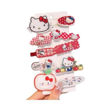 Imagem de Clipe De Cabelo Fofo Hello Kitty Para Meninas, 10 Peças, Acessórios De