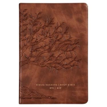 Imagem de Livro - Bíblia Bilíngue NVI/NIV, Português/Inglês, Capa luxo caramelo,
