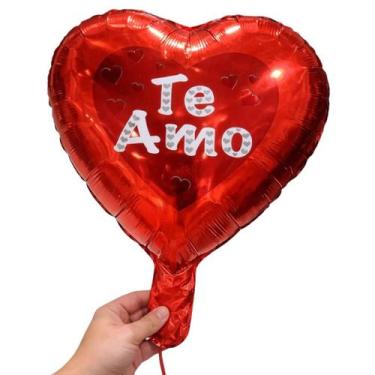 Imagem de Kit Balões Coração escrito te amo 24 cm, c/ 5, 10, 20 uni, festas, com