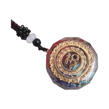 Imagem de Colar De Cura Com Pingente De Orgone De Resina E Pedra Natural Para Pr