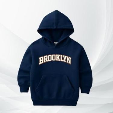 Imagem de Blusa de Moletom Infantil Brooklyn com Capuz Flanelada Moleton Conforto Premium Estilo Streetwear-Unissex