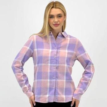 Imagem de Camisa Mosaico Xadrez Manga Longa em Flanela Feminina-Feminino
