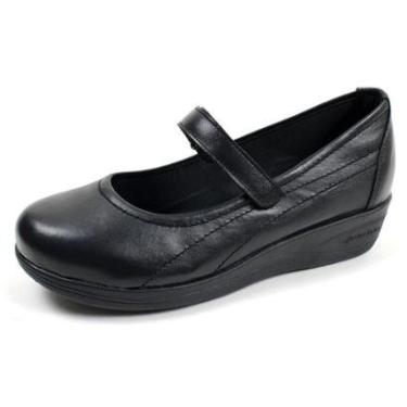 Imagem de SAPATILHA PIERRÔ FEMININA ORTOPÉDICA COURO LEGÍTIMO PRETO-Feminino