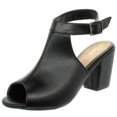 Imagem de Sandália Feminina Fechada Salto Grosso Quadrado-Feminino