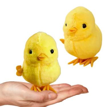 Imagem de Brinquedo Pintinho Amarelinho de Corda Infantil Pelúcia 11cm - Zein