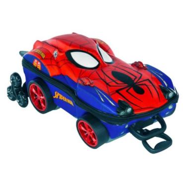 Imagem de Mochila de Rodas Carrinho Escolar Meninos Aranha 3D - Diplomata, Azul