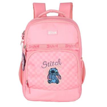Imagem de Mochila Escolar Costas Premium Lilo Stitch Original MS50051, Rosa