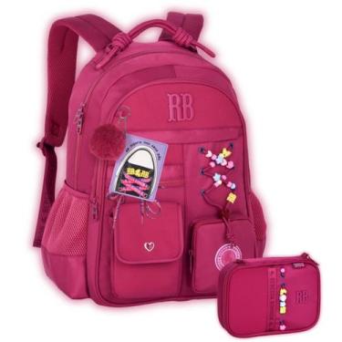 Imagem de Kit Mochila e Estojo Box Rebecca Bonbon Casual Escolar Girls Cor:Rosa 