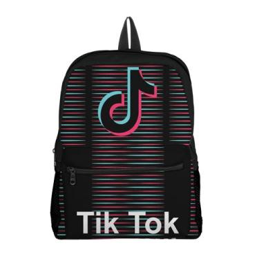 Imagem de Mochila com Bolso Escolar Infantil Avulsa TikTok Menina e Menino   - T