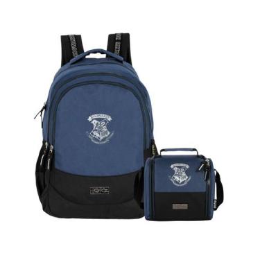 Imagem de Kit Harry Potter Mochila Costas + Lancheira Térmica Oficial, Azul