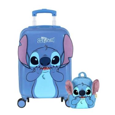 Imagem de Kit Lilo Stitch Mala Viagem Escolar + Lancheira Térmica Luxo