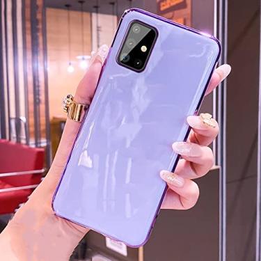 Imagem de Capa de telefone de silicone de revestimento de luxo para Samsung Galaxy S22 S21 S20 FE 5G S10 Lite S9 Plus Note 10 9 8 20 Ultra Gold Back Cover, roxo, para s9 plus