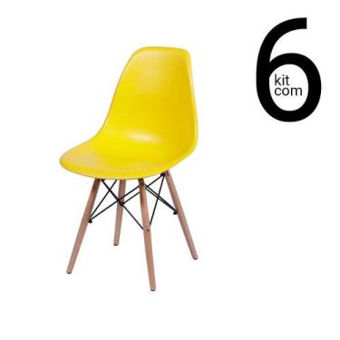 Imagem de Conjunto 6 Cadeiras Eames Dsw - Amarelo - Ordesign