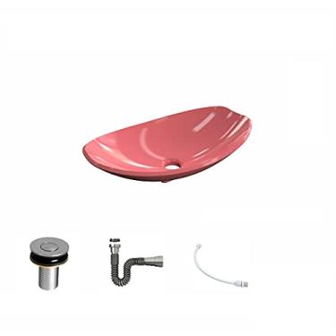 Imagem de Kit Cuba L45 C/Válvula Click 1''B (2,6cm) + Sifão Cromado + Flexível Rosa