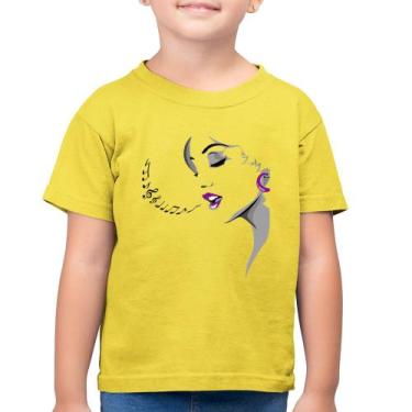 Imagem de Camiseta Algodão Infantil Mulher Cantando - Foca Na Moda