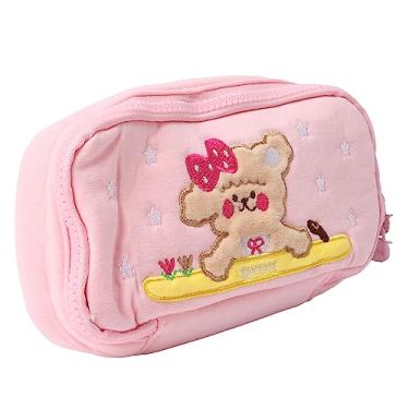 Imagem de Estojo de Desenho Animado de Grande Capacidade, Artesanato Requintado, Estojo Durável para Meninas para Uso Ao Ar Livre (Rosa)
