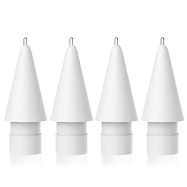 Imagem de Pacote com 4 pontas de lápis atualizadas para Apple Pencil, pontas de substituição de ponta fina e controle preciso, compatível com Apple Pencil de 1ª geração e 2ª geração/iPad Pro, branco