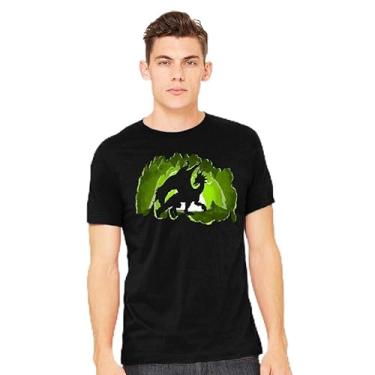Imagem de TeeFury - Dragon in The Cave - Camiseta masculina animal,, Azul marino, M
