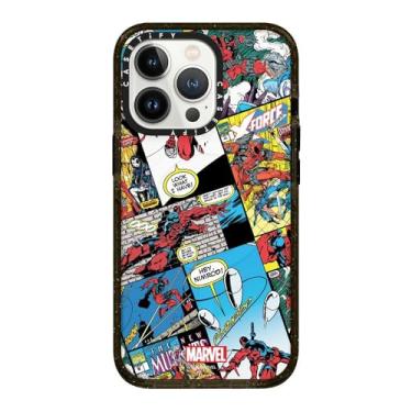 Imagem de CASETiFY Capa Impact para iPhone 13 Pro [Deadpool & Wolverine Co-Lab / Proteção contra quedas de 2 metros/Magsafe] - Capa de colagem cômica - Preto transparente