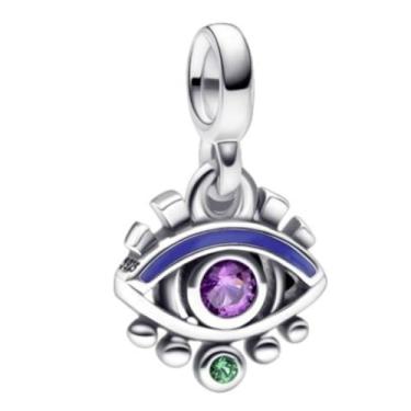 Imagem de Berloques Olho Grego com Pedras de Zircônia - Linda!! Cabe em Cordões e pulseira de Berloques de Prata de todas as Marcas