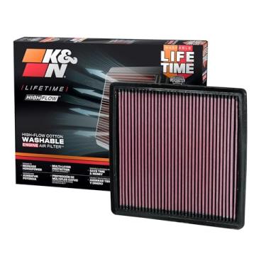 Imagem de K&N Filtro de ar do motor original de alto fluxo vitalício: aumente o desempenho, premium, lavável: compatível com FORD/LINCOLN 2007-2024: Expedition, F150, F250, F350, F450, F550, F560, Navigator, 33