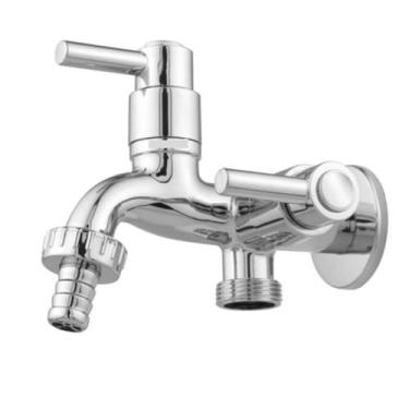 Imagem de torneira tanque maquina dupla saida 1/4 de volta metal cromado - Creat