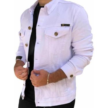 Imagem de Jaqueta Masculina Casaco Sarja Destryed Rasgadinha - Austin, Branco, M