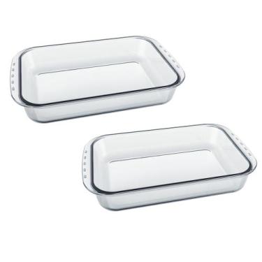 Imagem de Kit 2 Assadeira Retangular Funda Marinex 5L Lasanheira Nadir - Nadir F