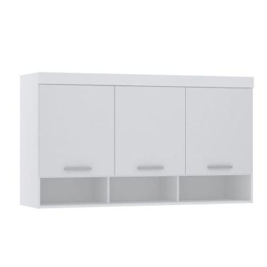 Imagem de Armário Aéreo Maleiro Modulado 145cm 3 Portas Alpes Luciane Móveis Branco Pf Com Branco Pf