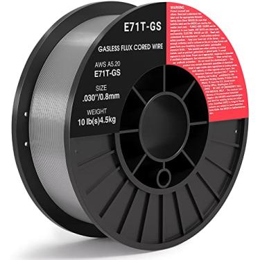 Imagem de Fio Mig de núcleo de fluxo sem gás, aço suave E71TGS 0,030 de diâmetro, carretel de 900 g (0,030 polegadas 10 LB)