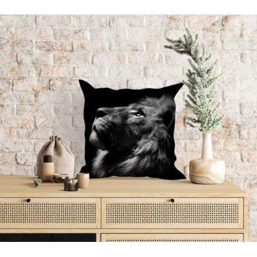 Imagem de Almofada com enchimento Leão Preto e Branco - Core Decore