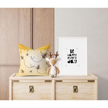 Imagem de Almofada com enchimento Infantil Abelhas Mel Amarelo - Core Decore