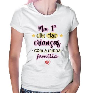 Imagem de Baby Look Meu primeiro dia das crianças (rosa) - Foca na Moda, Branco,