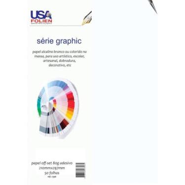 Imagem de Papel para Impressão A4 OFFSET Adesivo Branco 80G - Pacote com 50 Folh