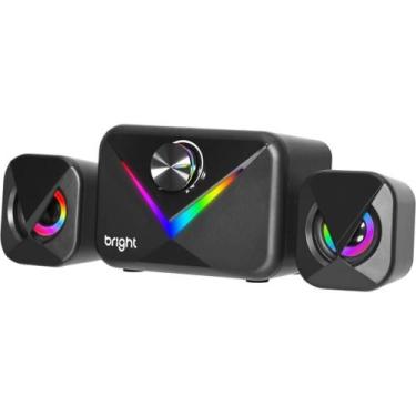 Imagem de Caixa de Som para Computador Speaker MULT.RGB USB 5V-50W PT - BRIGHT