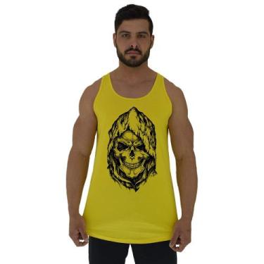 Imagem de Regata Longline Estampada Masculina MXD Conceito Dead Skull, Amarelo, 