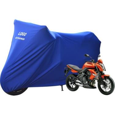 Imagem de Capa Para Moto Kawasaki ER 6N Alta Durabilidade Com Logo - Mz, Azul
